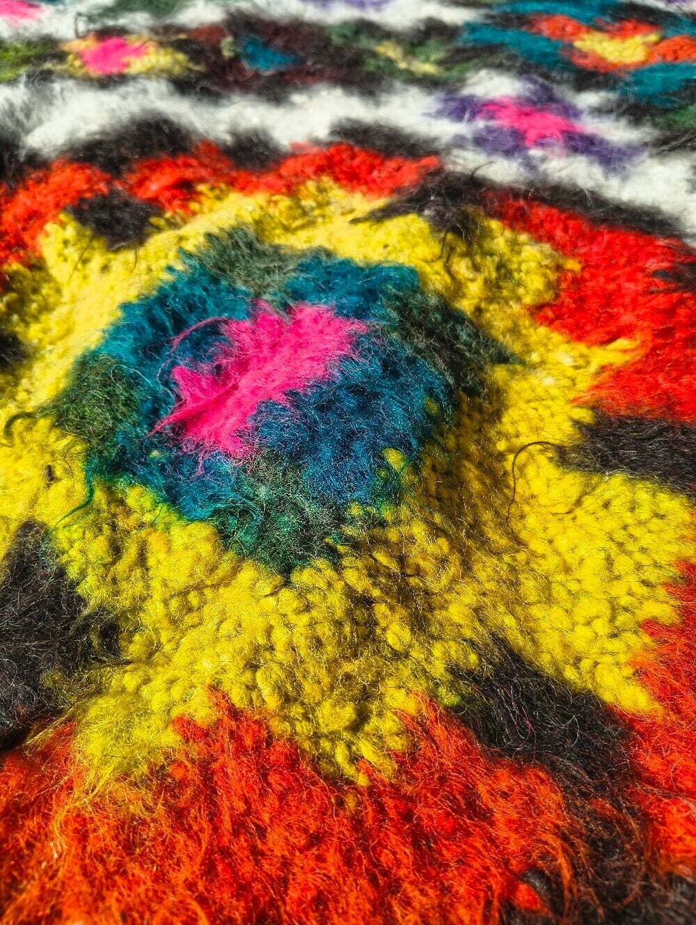 Handwoven Ukranian Wool Rug Colorful Geometric - Picture 4 of 12